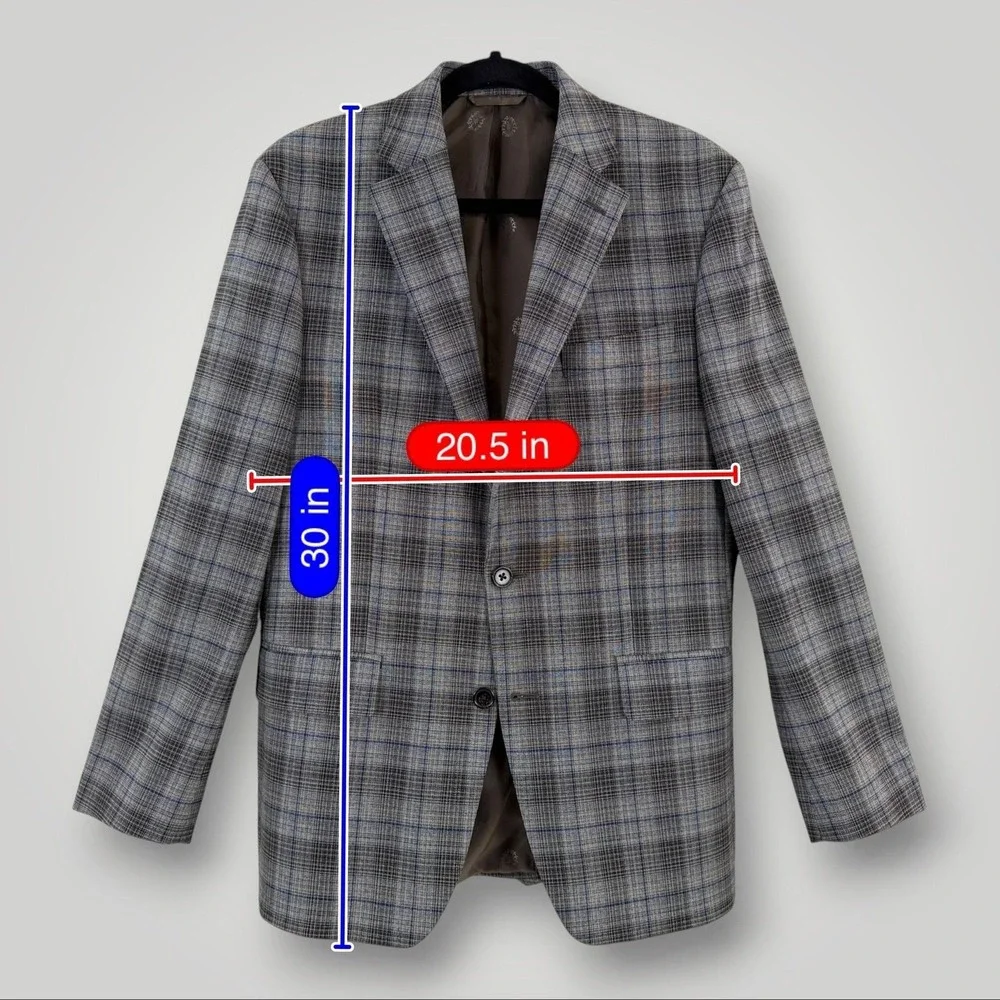 Lauren Ralph Lauren Sport Coat‎ Mens 38R Gray Plaid Blazer Classic Tailored